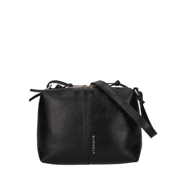 Myra Camerabag schwarz aus Hi Gloss Leder klassische kompakte Tasche mit Reißverschluss und viel Stauraum