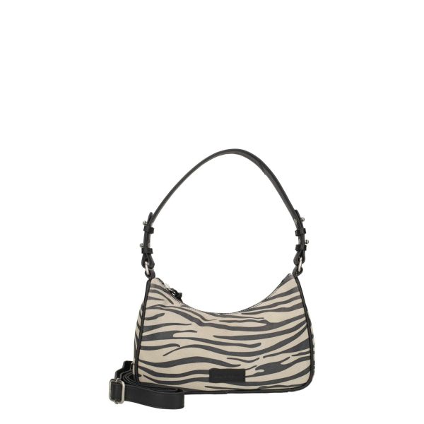 Damen Wildleder-Schultertasche ANIMO mit Zebra-Print, geräumig und stylisch