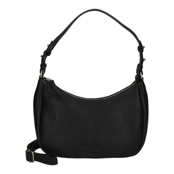Soft Skylar Shoulderbag Round black leather compact shoulder bag women’s crossbody bag with zipper