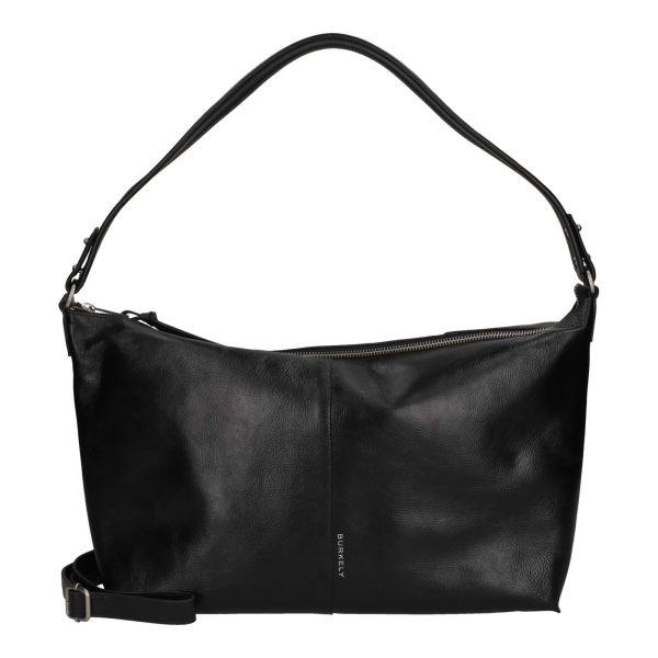 Myra Wide Hobo black leather shoulder bag classic large hobo bag with zipper and spacious interior