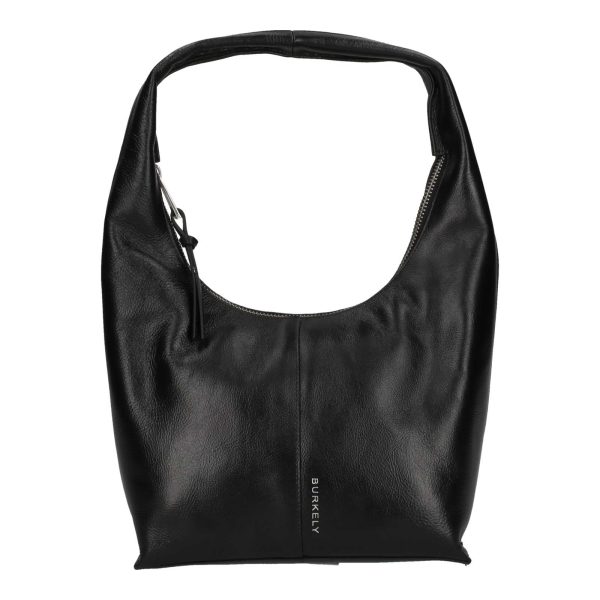 MYRA shoulderbag black leather bag classic sporty shoulder bag with zipper and practical compartments