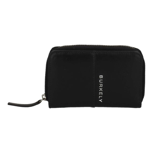Myra double bifold wallet black leather wallet classic compact wallet with card slots and zip pocket