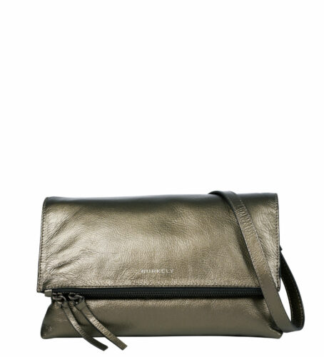 CREASED CRYSTAL SATCHEL BAG - silver