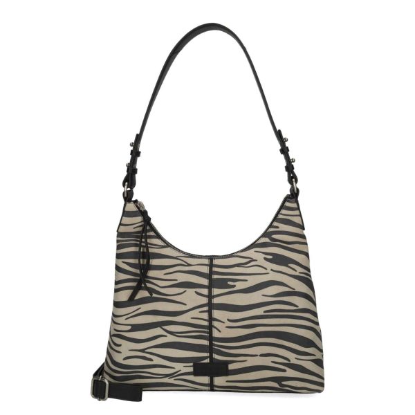 Suede hobo shoulder bag with zebra print by BURKELY ANIMO HOBO