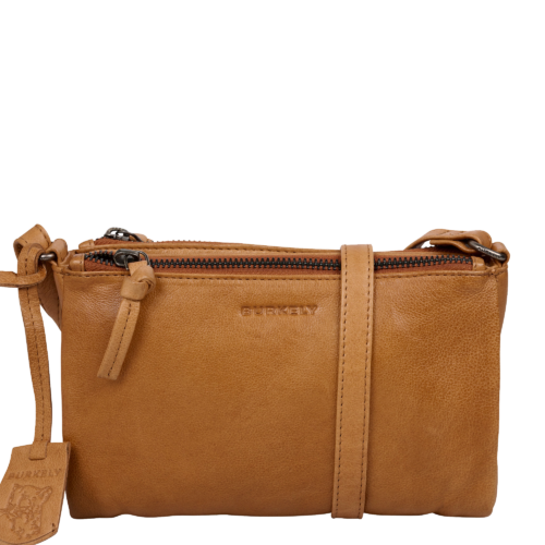 JUST JOLIE DOUBLE ZIP CROSSBODY BAG - Cognac