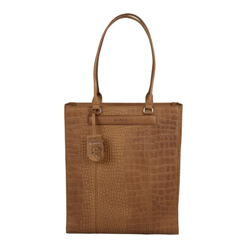 Burkely crocoprint dames leren shopper laptoptas