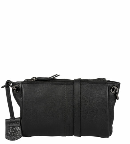 RADIENT RAEVEN DOUBLE ZIP CROSSBODY - Zwart