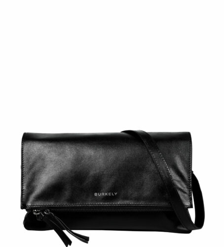 CREASED CRYSTAL SATCHEL BAG - Zwart