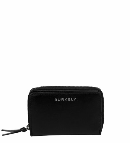 CREASED CRYSTAL DOUBLE FLAP WALLET - Zwart